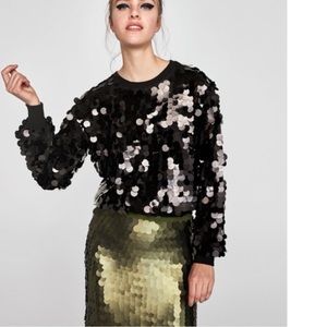 Zara big sequins sweater, size S; new